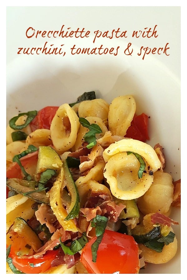 orecchiette with zucchini and speck