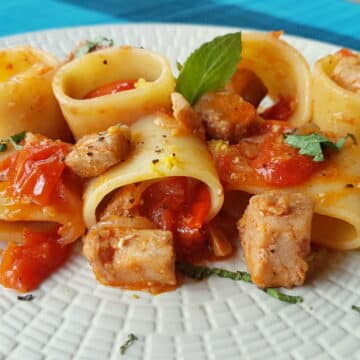 paccheri with fresh tuna ragu recipe from Sicily