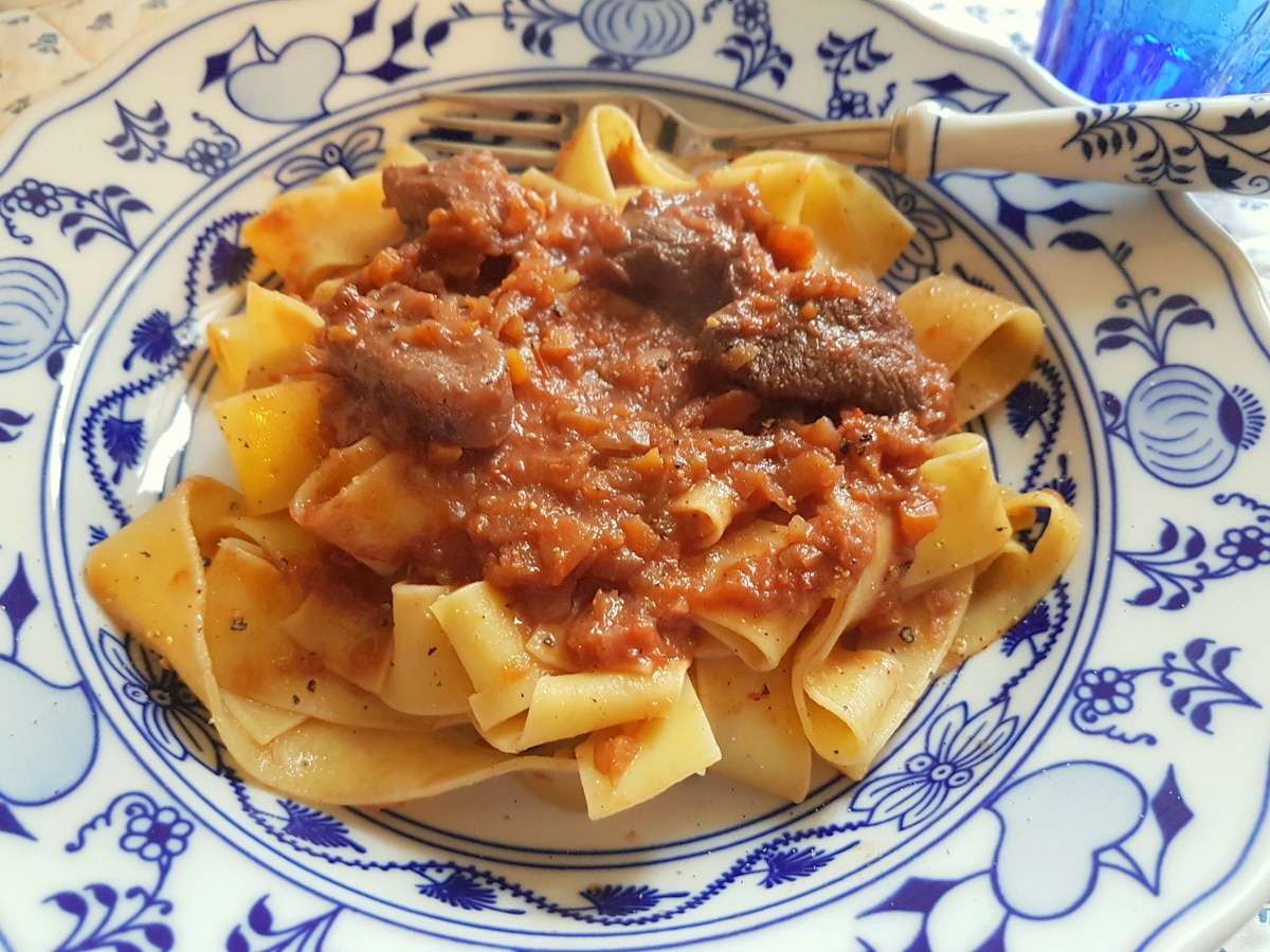 Pappardelle with venison ragu.