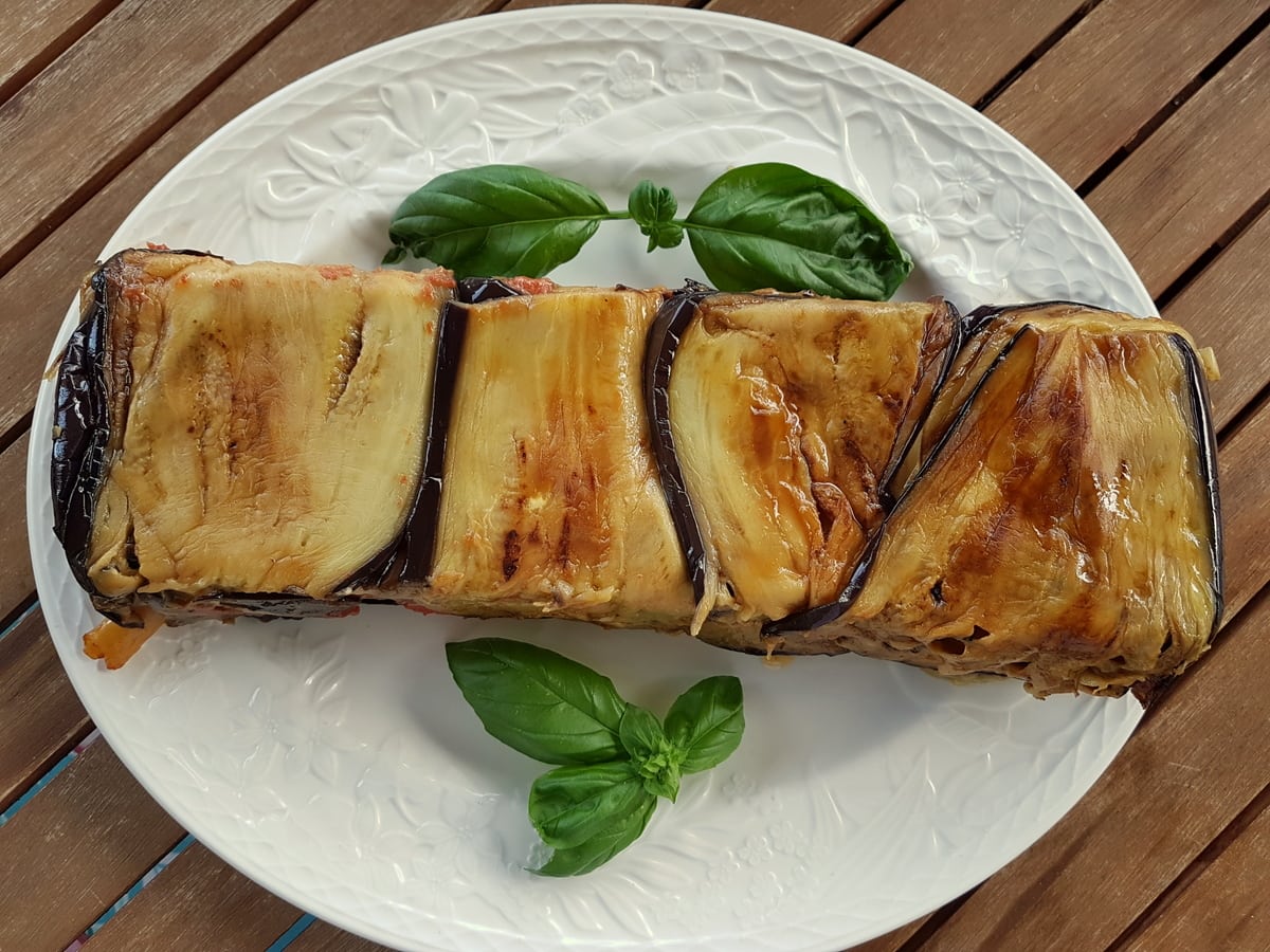 parmigiana timballo with long ziti