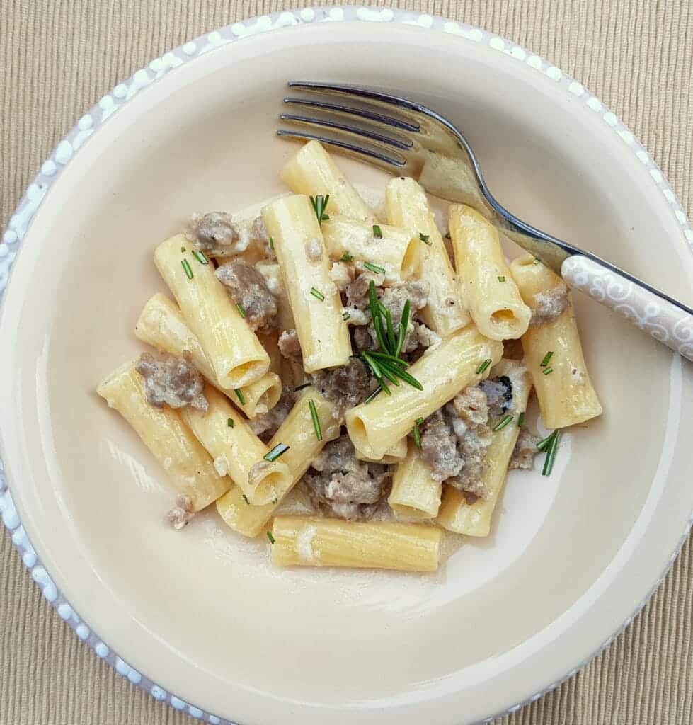 pasta alla Norcina from Umbria
