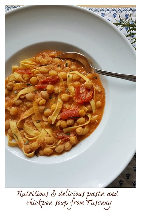 pasta and chickpea soup from Tuscany 