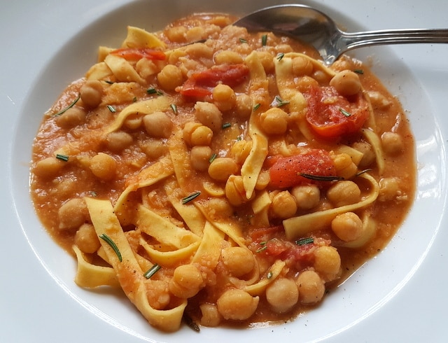 Pasta and Chickpea soup from Tuscany.