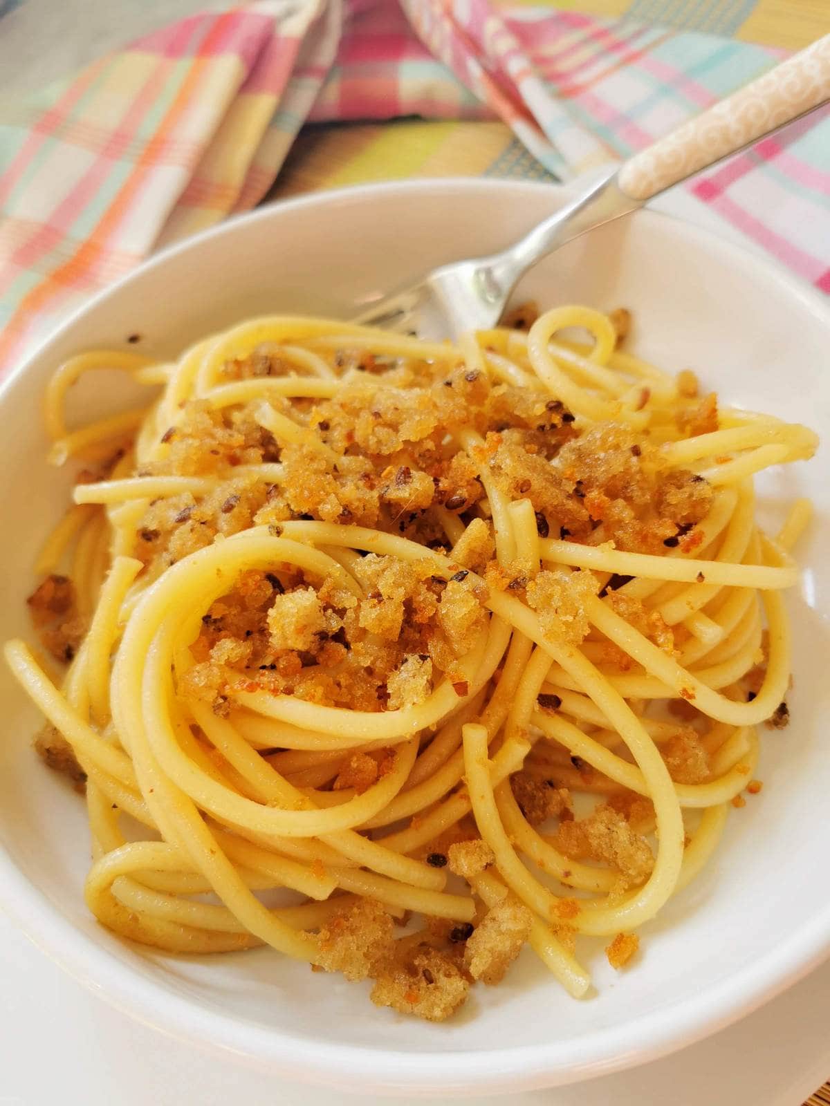 Pasta with breadcrumbs recipe from Basilicata.