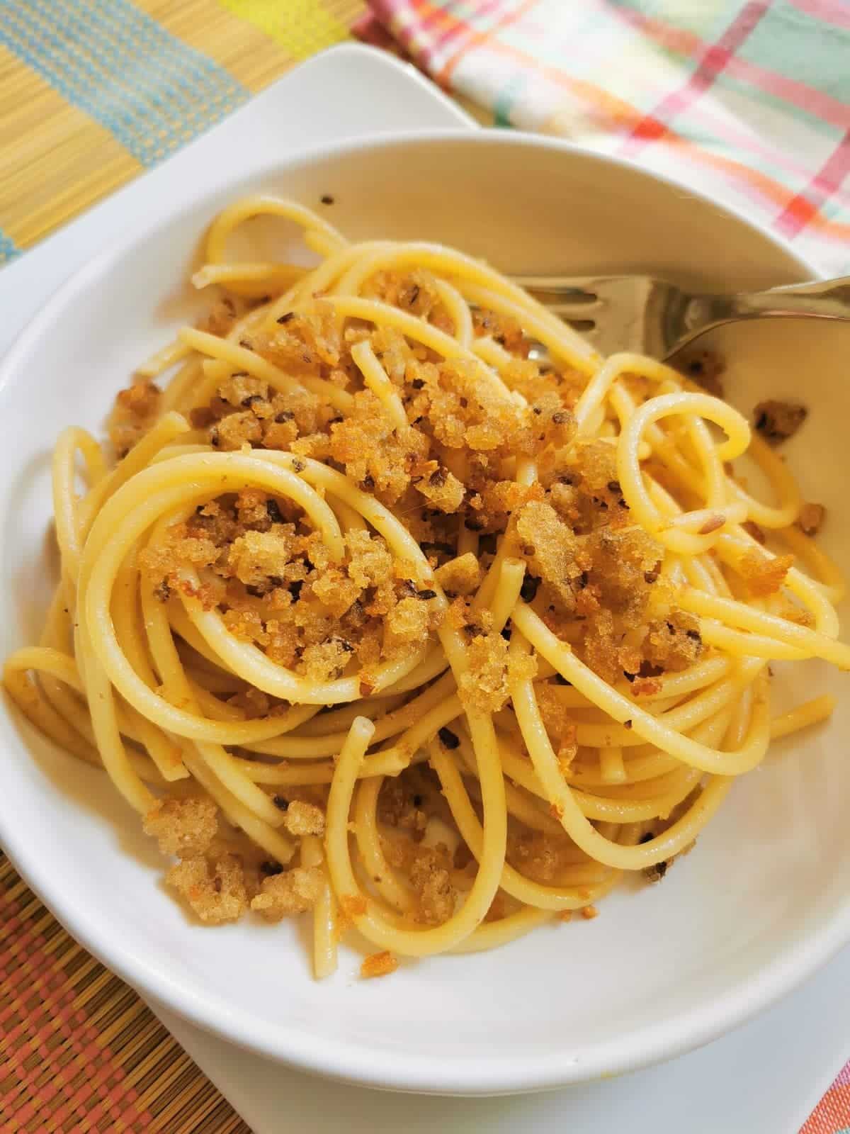 Pasta with breadcrumbs recipe from Basilicata.