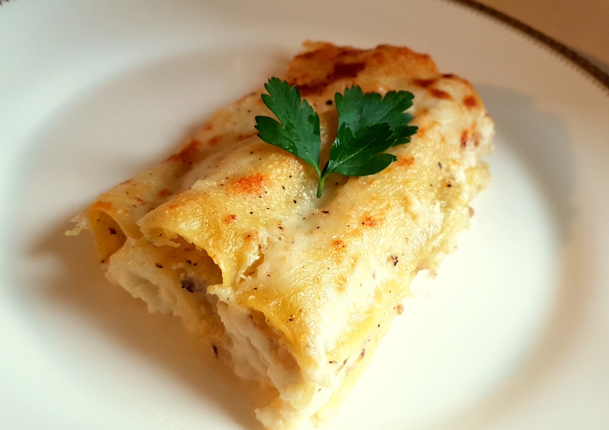 potato and porcini cannelloni (manicotti)