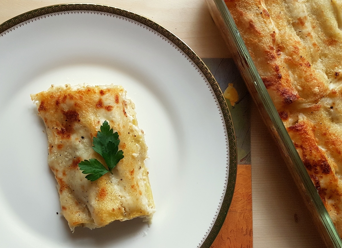 Potato and Porcini Mushroom Cannelloni (Manicotti)