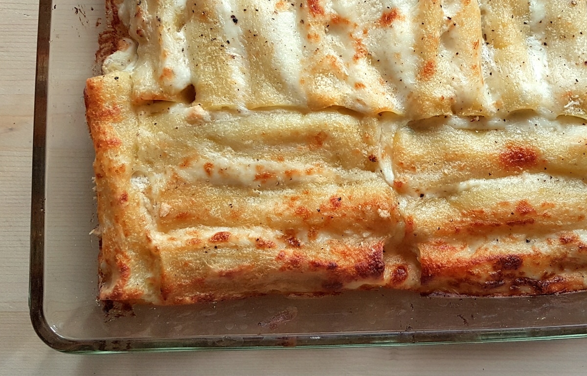 potato and porcini mushroom cannelloni (manicotti)