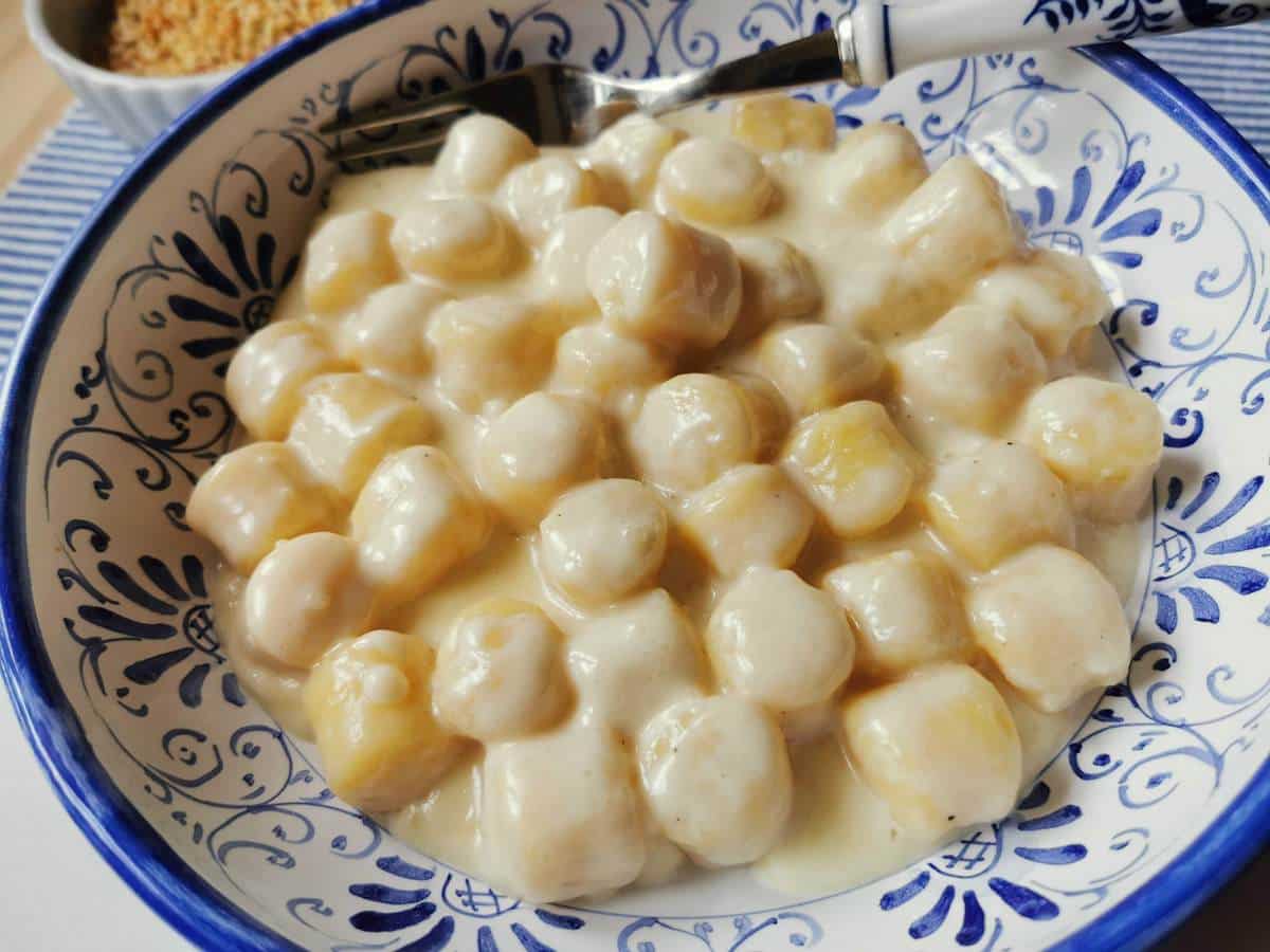 Gnocchi with Castelmagno cheese.