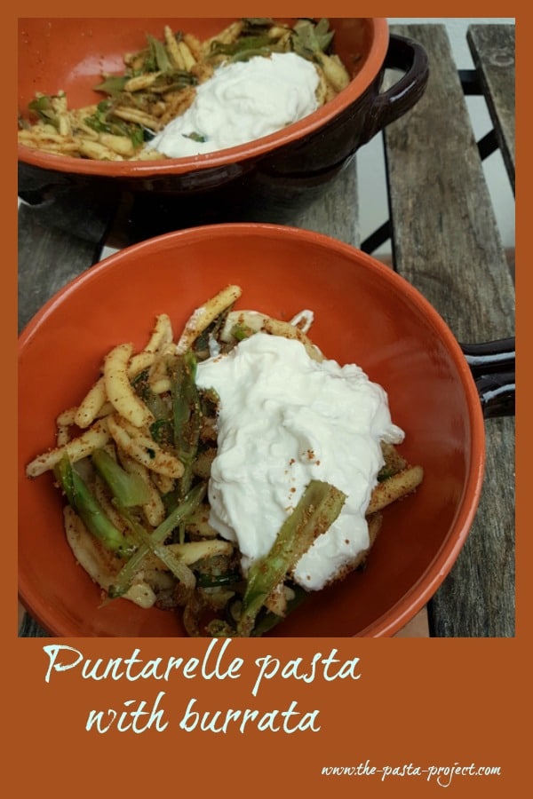 puntarelle pâtes avec burrata