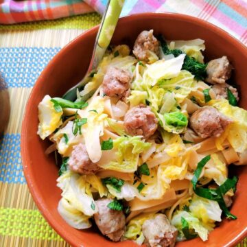 Sausage and cabbage pasta