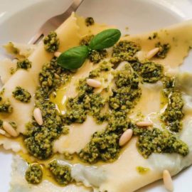 Silk Handkerchief Pasta with Basil Pesto (Fazzoletti di Seta)