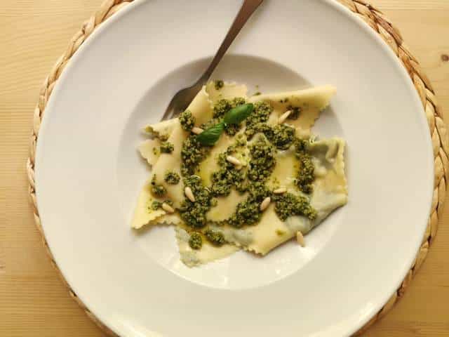 Silk Handkerchief Pasta with Pesto (Fazzoletti di Seta).