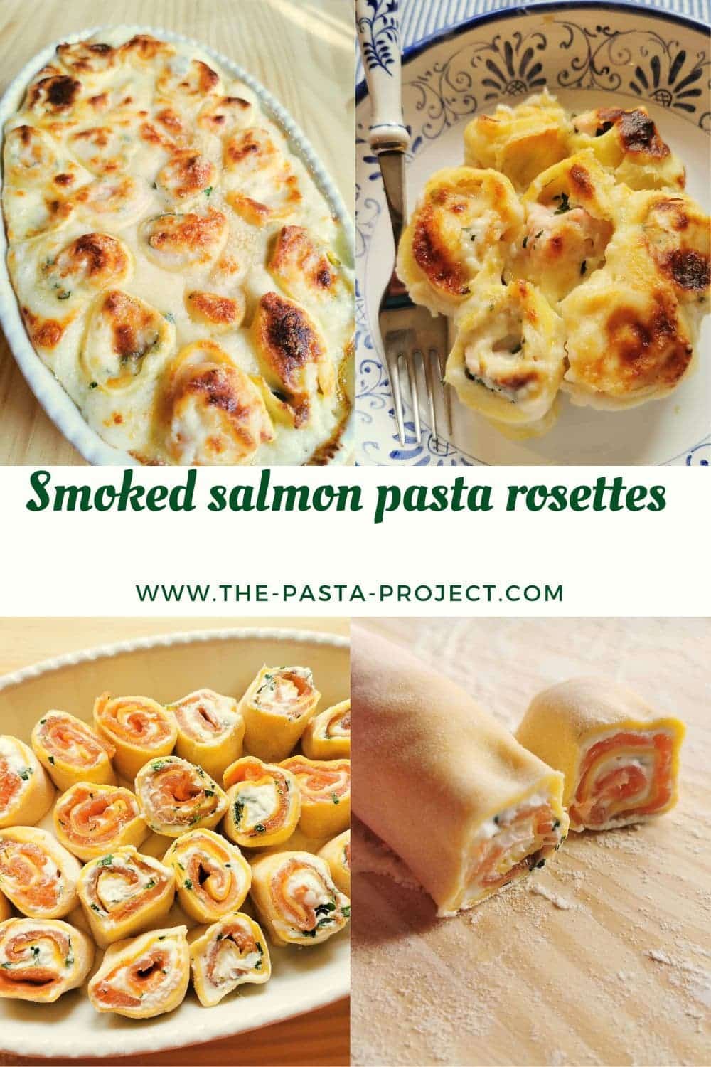 Baked Smoked Salmon Pasta Rosettes (rolls)