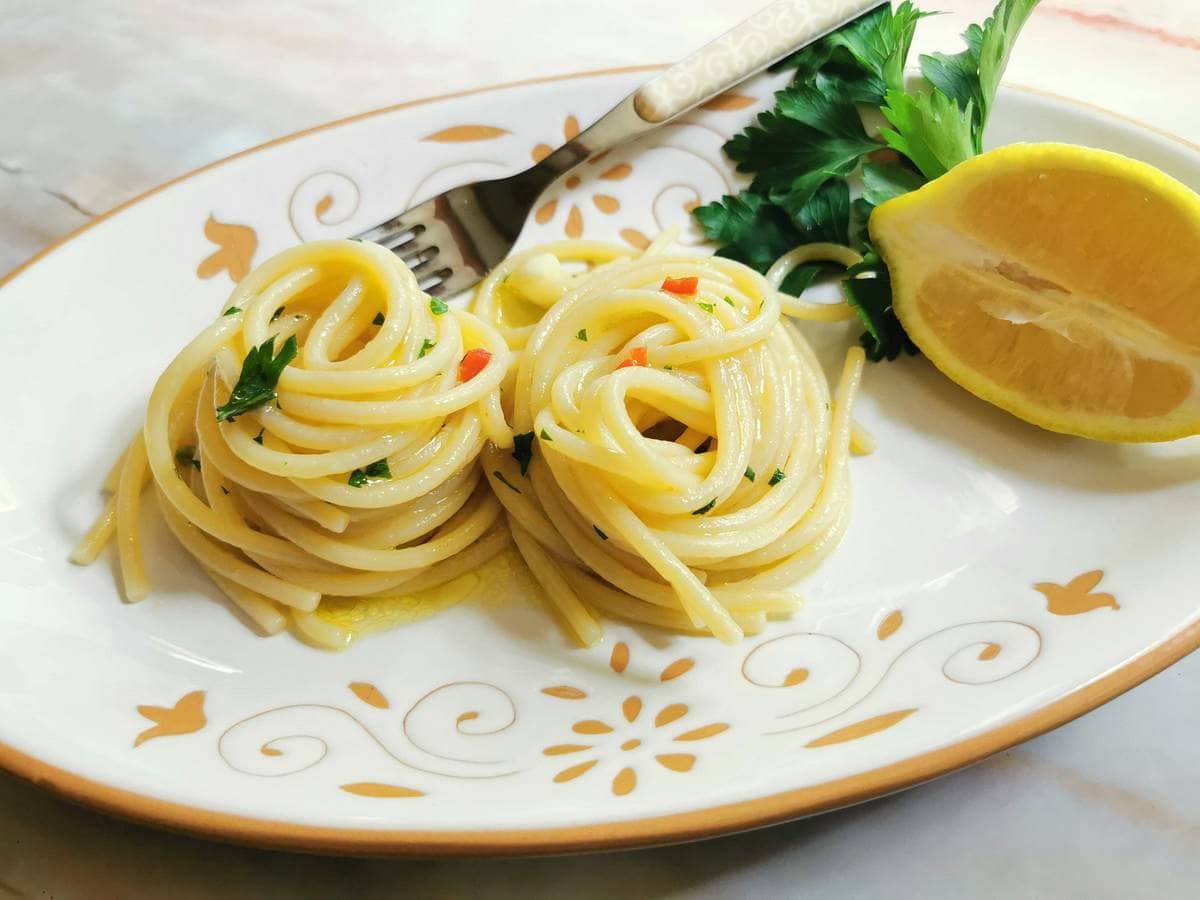 Spaghetti alla Colatura a traditional pasta recipe for Lent from the Amalfi coast.