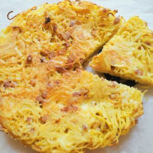 Spaghetti frittata.