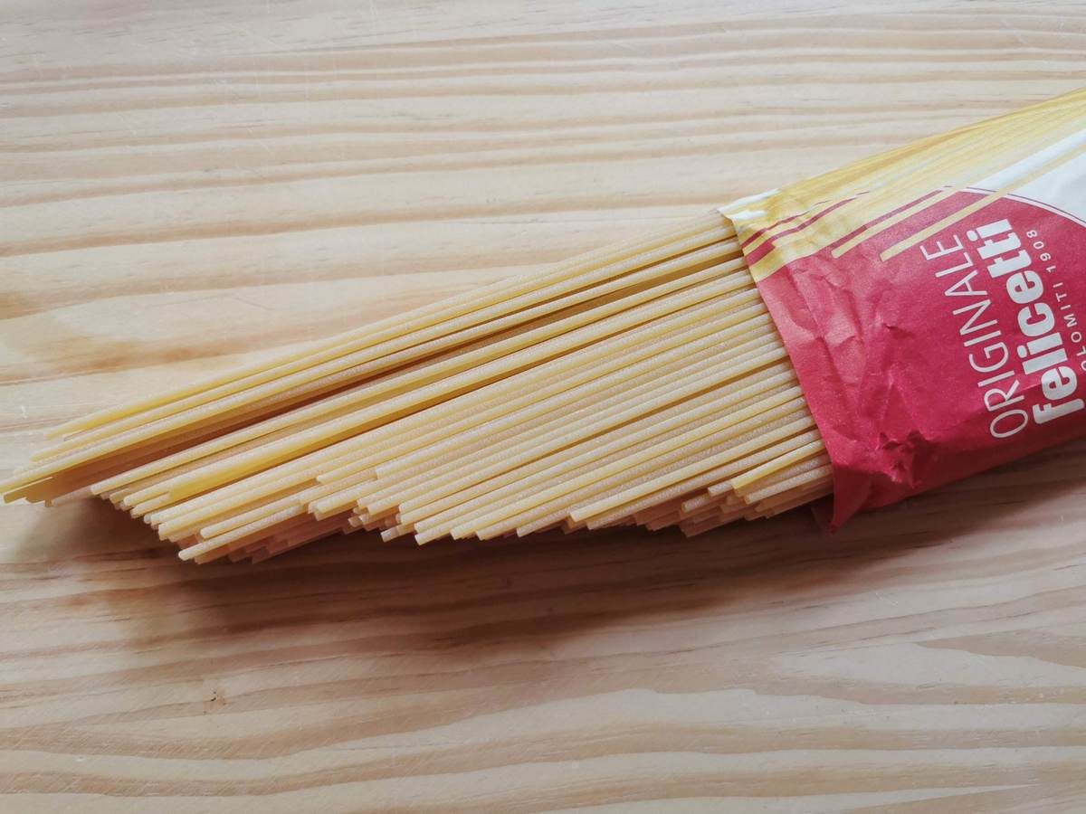 Thick spaghetti made by Felicetti.