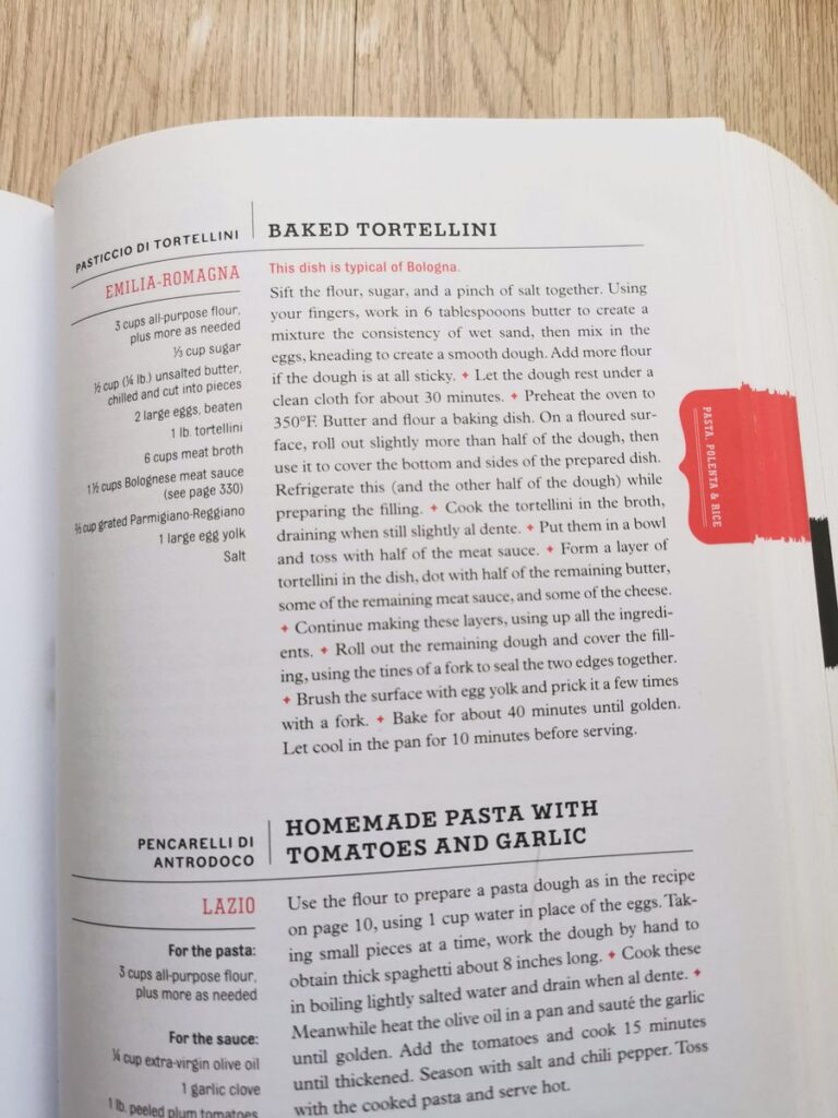 recipe for Tortellini Bolognese pasticcio in my cookbook
