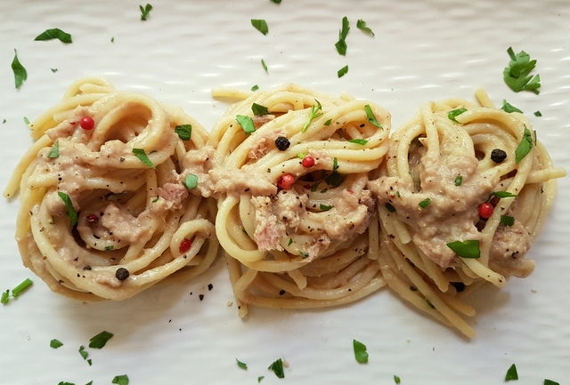 tuna and anchovy vermicelli alla campolattaro